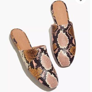 NWT Madewell Cory Mule in Snake Embossed Leather